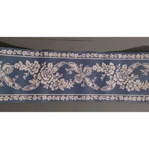 Nostalgia Wall Border - Ocean Blue - Floral Ribbons - New Old Stock - 5 yds